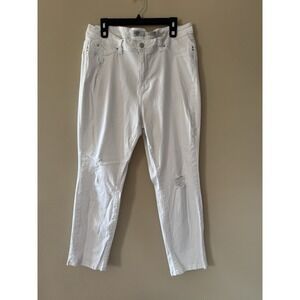 YMI Wanna Betta Butt Women's White Denim Mid Rise Skinny Jeans Stretch Size 18